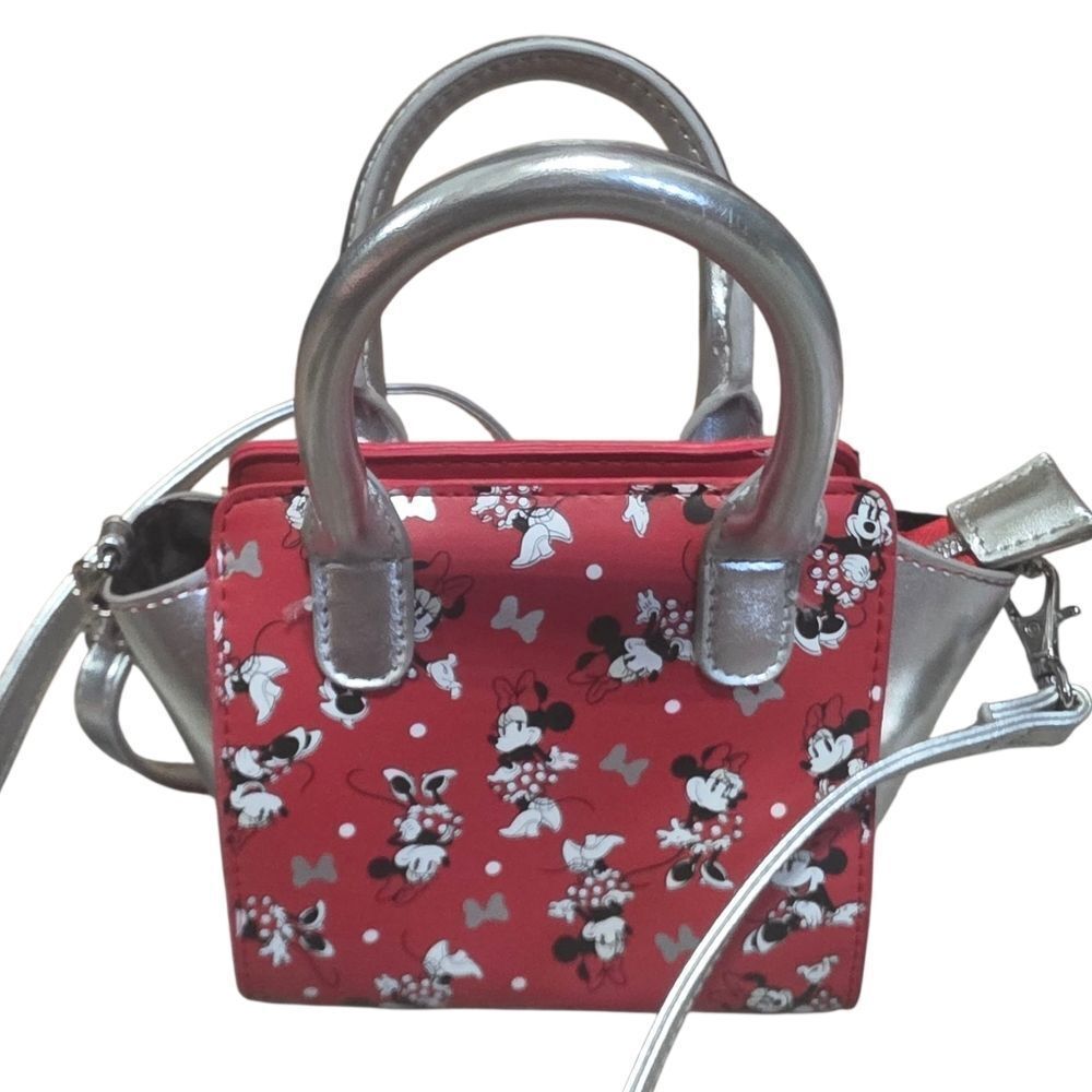 Disney Red and Silver Minnie Mouse Mini Satchel Handbag